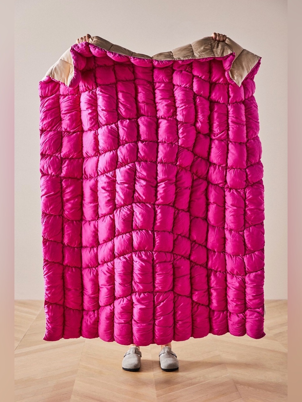 Anthropologie Pink Polaire Throw Blanket